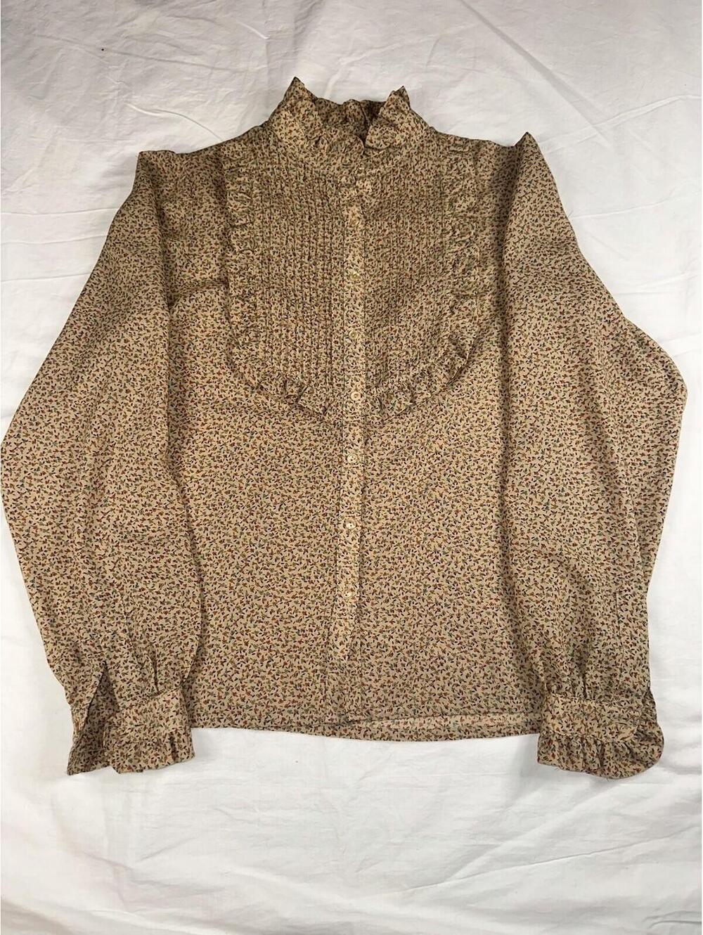 🌸 Vintage Campus Casuals Prairie Floral Blouse Petite 🌸
